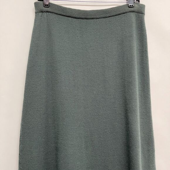 Gett Women's Straight Pencil Skirt Medium Green 100% Wool - Picture 2 of 7